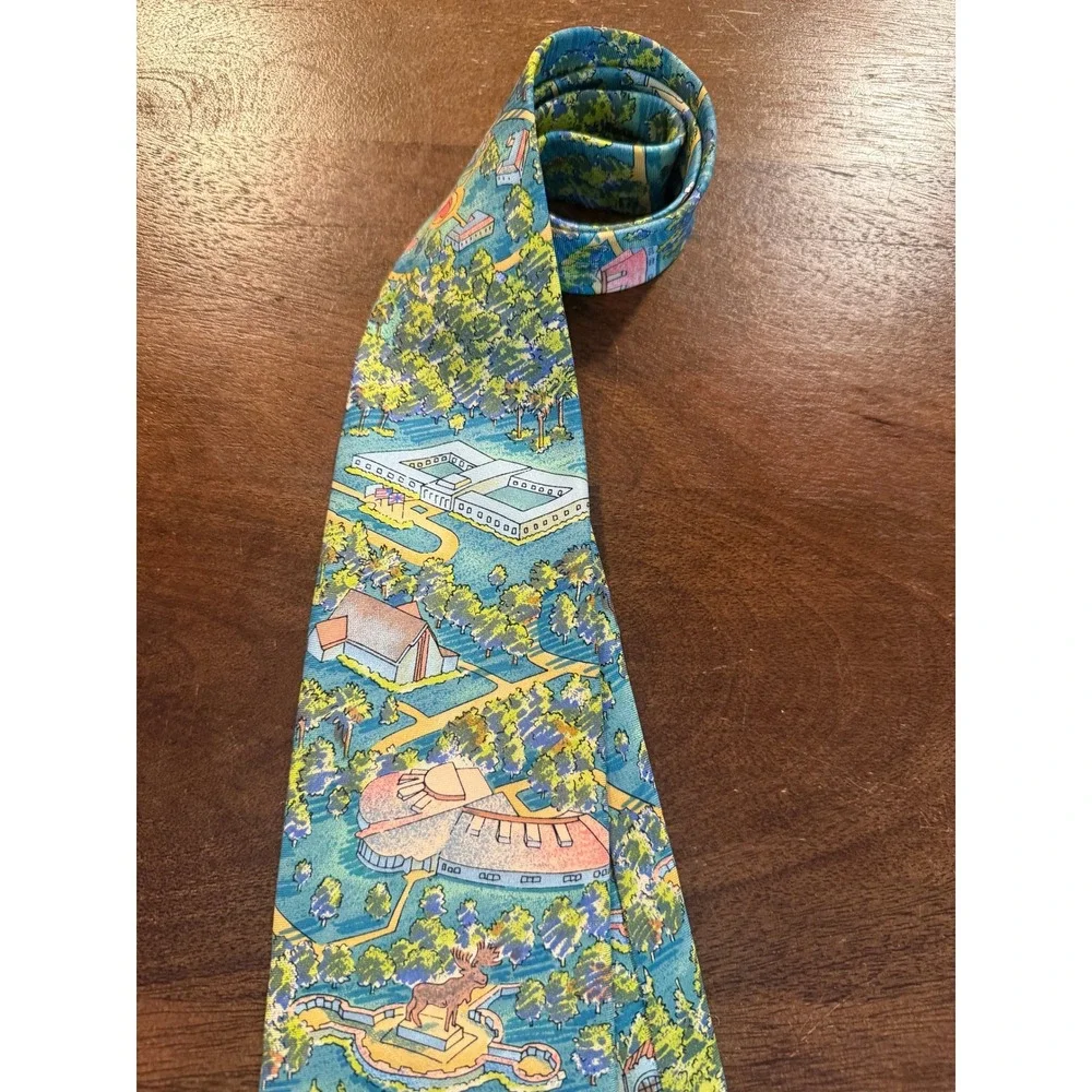 VTG 100% Silk Moose International Membership Department Mens Tie